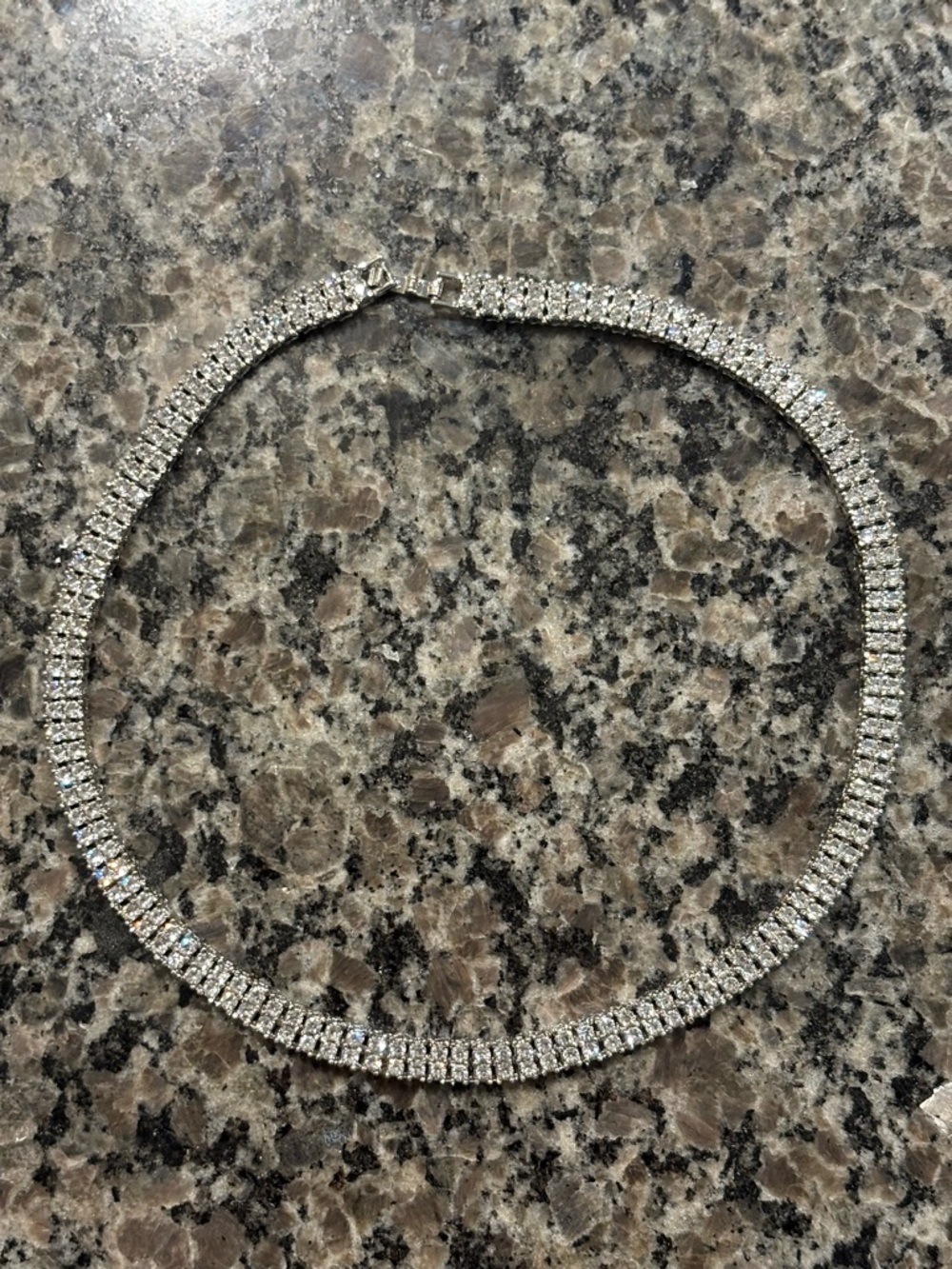 Iced out 2 row tennis chain 20in CZ stone plated